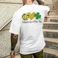 Peace Love Patty's Day Pickleball Shamrocks St Patrick's Day Men's T-shirt Back Print Gifts for Him