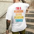 Pearson Proud Family Retro Reunion Last Name Surname Men's T-shirt Back Print Gifts for Him