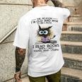 The Reason I'm Old And Wise Is Because I Read Books Cat Men's T-shirt Back Print Gifts for Him