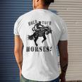 Retro Cowboy Hold Your Horses Western Country Rodeo Dad Mens Back Print T-shirt Gifts for Him