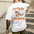 Retro Hot Dog I'm Just Here For The Glizzy Happy 4Th Of July Men's T-shirt Back Print Gifts for Him