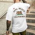 Seal Beach California Beach Flag Bear Surf Ca Vintage Men's T-shirt Back Print Funny Gifts