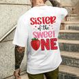 Sister Of The Sweet One Strawberry Birthday Family Party Men's T-shirt Back Print Gifts for Him