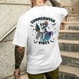 Summerween Vibes Skeleton Ice Cream Summer Vacation Men's T-shirt Back Print Gifts for Him