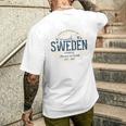 Sweden Retro Style Vintage Sweden White S T-Shirt mit Rückendruck Geschenke für Ihn