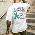 Teal Ribbon Support Squad Sexual Assault Awareness Month Men's T-shirt Back Print Gifts for Him