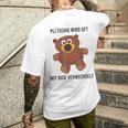 Teddy Bear Plüschig Wird Oft Mit Dick Verwechselt T-Shirt mit Rückendruck Geschenke für Ihn