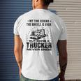 My Time Behind The Wheels Is Over But Being A Trucker Never Ends Vintage Mens Back Print T-shirt Gifts for Him