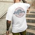 Vintage America Land Of The Free Because Of The Brave Men's T-shirt Back Print Gifts for Him