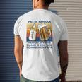 Vintage Pas De Panique Parfois Je Vomis Quand Je Bois Trop Comme Mon Papa Retro Father's Day Beer Cups Milk Bottle Mens Back Print T-shirt Gifts for Him