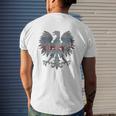 Vintage Polish Eagle Flag Of Chicago Family Heritage Mens Back Print T-shirt Gifts for Him