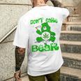 Weed Bear Herb Bear Don't Care Bear Marijuana Cannabis Men's T-shirt Back Print Gifts for Him