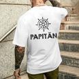 Weltbester Papiatertag Steuerrad Papa Segeln Mittelmeer T-Shirt mit Rückendruck Geschenke für Ihn