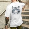 White Tiger Blue Eyes Wild Cat Animal Men's T-shirt Back Print Gifts for Him