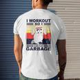 I Workout So I Can Eat Garbage Raccoon Vintage Gym Mens Back Print T-shirt Gifts for Him