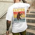 World's Best Farter I Mean Father Father's Day Bear Drinking Men's T-shirt Back Print Funny Gifts