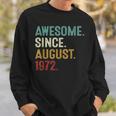 Awesome Since August 1972 50 Years Old 50Th Birthday  Men Crewneck Graphic Sweatshirt