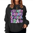 In My 100 Days Of School Era Groovy 100Th Day Of School 2024 Women Sweatshirt