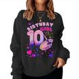 10Th Birthday Girl 10 Years Painting Art Number 10 Women Sweatshirt