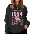40 Year Old Made In 1984 Floral Flower 40Th Birthday Womens Women Sweatshirt