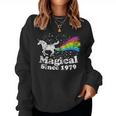 40Th Birthday Magical Farting Unicorn Rainbow 1979Women Sweatshirt