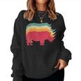 70'S 80'S Style Retro Rhino Rhinoceros Vintage Dad Mom Women Sweatshirt