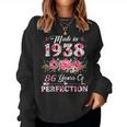 86 Year Old Made In 1938 Floral 86Th Birthday Women Women Sweatshirt