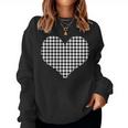 Black White Houndstooth Pattern Heart Girls Women Sweatshirt