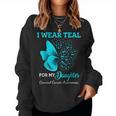 Butterfly For My Daughter Support Cervical Cancer Awareness Women Sweatshirt