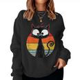 Cat Mummy Cute Retrointage Cat Sunset Cat Sweatshirt Frauen