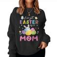 Chick Bunny Flowers Happy First Easter Day As A Mom Mother Women Sweatshirt