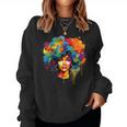 Colorful Afro Woman African American Melanin Blm Girl Women Sweatshirt
