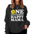 Damen One Happy Dude Mama 1 Geburtstag Familie Matching Mit-Ausschnitt Sweatshirt Frauen