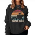 Damen Retro Mama Bäron 2 Kindern Muttertag Zweifach Mama Sweatshirt Frauen