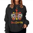 Day Of The Dead Cross Bones Sugar Skull Flower Women Sweatshirt