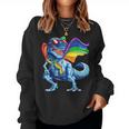 Dinosaur Gay Pride Lgbt Rainbow FlagRex Sunglasses Lgbtq Women Sweatshirt