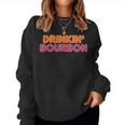 Drinking Bourbon Whiskey Donut Style Women Sweatshirt