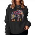 Elefant Buntes Mandala-Muster Afrikanisches Tier Sweatshirt Frauen