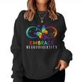 Embrace Neurodiversity Rainbow Butterfly Autism Awareness Women Sweatshirt