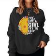 Floral I Know I Play Like A Girl Try To Keep Up Pickleball Women Sweatshirt