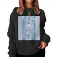 French Blue Toile Floral Chinoiserie And Ginger Jars Women Sweatshirt