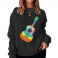 Fun Hippie Rainbow Tie Dye Acoustic Guitar Women Sweatshirt