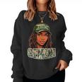 Gemini Queen Black Woman Camo Hat Locs Birthday Women Sweatshirt