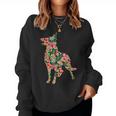 German Shepherd Flower Dog Silhouette Floral Women Sweatshirt