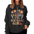 Grandma Of The Birthday Girl Groovy Themed Family Matching Women Sweatshirt
