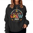 Groovy 2024 New Year's Crew Family Couple Friends Matching Women Sweatshirt
