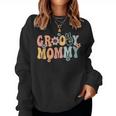 Groovy Mommy Retro Mom Matching Family 1St Birthday Party Women Sweatshirt