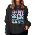 Groovy In My Six Year Old Era Girl 6Th Birthday 6 Yrs Old Women Sweatshirt