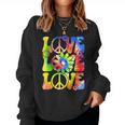 Groovy Tie Dye Love Retro 70'S Hippie Vintage 70S Costume Women Sweatshirt