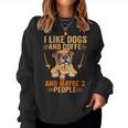 Me Gustan Los Perros Café Talez 3 Personas Divertidas Perro Sarcástico Es Cuello Sudadera Mujer